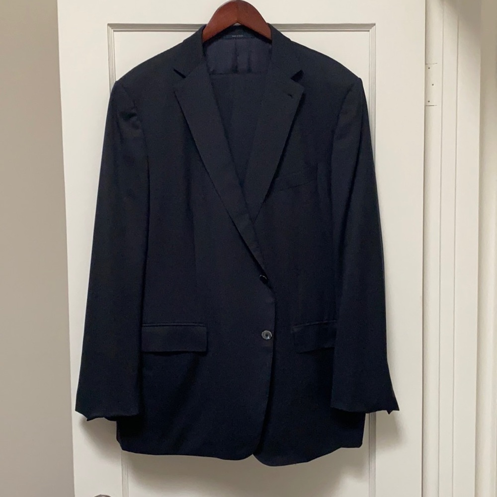 Ermenegildo Zega 100% Wool Multi Season Black Suit US 50R blazer and US 48R pant